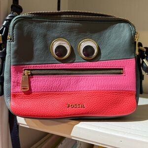FOSSIL Piper Bot Toaster Leather Googly Eye Bag